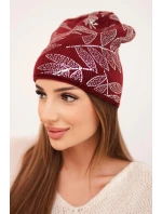 Dámská zimní čepice z vlny s dvojitým ohrnovacím lemem K426 oranžová