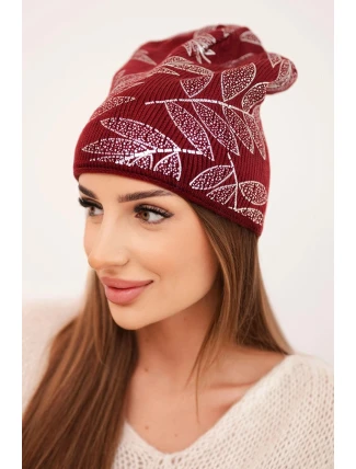 Dámská zimní čepice z vlny s dvojitým ohrnovacím lemem K426 oranžová