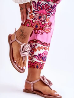 Dámské žabky s látkou Rose Nude Carisma