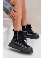 Dámské Sněhule S Vyšíváním Na Platformě Černé Naleris