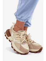 Kožené semišové dámské tenisky GOE TT2N4021 Béžové