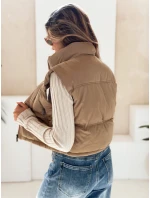 Dámská prošívaná tmavě béžová vesta FashionStreet TY5196