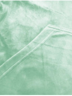 Dámská velurová souprava v mátové barvě s rozepínací mikinou (8C1176-139)