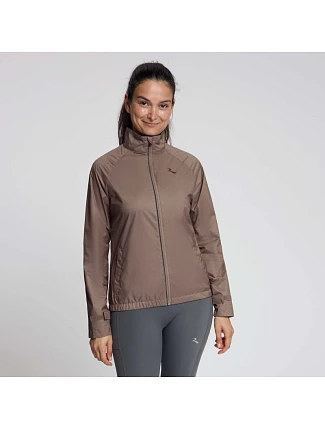 Běžecká bunda Rogelli ESSENTIAL, barva mokka, velikost M Běžecká bunda Rogelli ESSENTIAL, barva mokka, velikost M