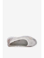 Kožené Ažurové Baleríny S.Barski GR61-5973 Bílé