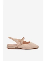 Materiálové Dámské Baleríny S Páskem Selrene