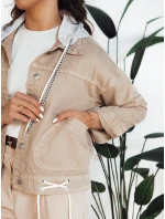 Dámská džínová bunda AWIV béžová FashionStreet TY4317 Dámská džínová bunda AWIV béžová FashionStreet TY4317