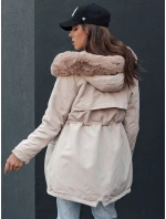 Dámská zimní bunda parka s kapucí SNOWFALL béžová FashionStreet TY4490 Dámská zimní bunda parka s kapucí SNOWFALL béžová FashionStreet TY4490