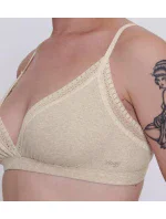 Dámská podprsenka GO Ribbed R Bralette - GRAY - sv. béžová M013 - SLOGGI