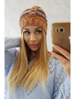 Fleecová čepice Klaudia K255 oranžová+žlutá