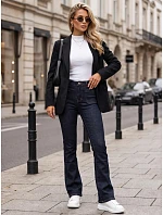 Dámské džínové zvonové kalhoty s push-up efektem, tmavě modré, FashionStreet UY3098 Dámské džínové zvonové kalhoty s push-up efektem, tmavě modré, FashionStreet UY3098