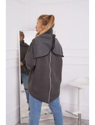 Zateplená mikina se zipem na zádech grafitová Zateplená mikina se zipem na zádech grafitová