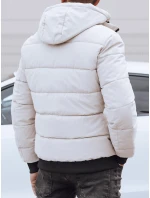 Pánská prošívaná zimní bunda s kapucí bílá FashionStreet TX4843
