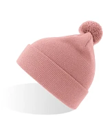 Atlantis Headwear Kid Wind-S Pompom Dětská pletená čepice s bambulí 33.0313 pink