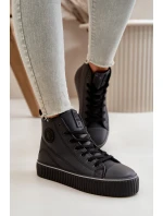 Dámské Zateplené Tenisky Z Eko Kůže Big Star OO274790 Černé