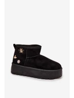 Dámské sněhule na platformě s přezkami černé Maelle