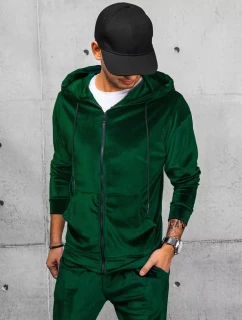 Pánská zelená velurová mikina FashionStreet BX5543