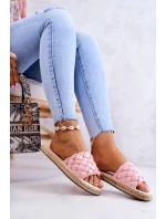 Kožené pletené pantofle Big Star JJ274921 Růžová