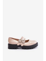 Dámské Lakované Polobotky S Pásky Béžové Terione