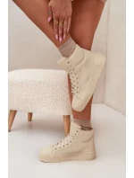 Dámské zateplené tenisky na platformě Big Star – béžové Dámské zateplené tenisky na platformě Big Star – béžové