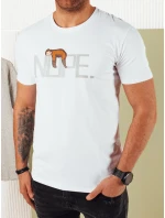 Pánské bílé tričko s potiskem FashionStreet RX5361