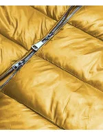 Žlutá dámská prošívaná bunda s kapucí (8957-c)