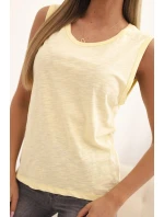 Dámská bezrukávová košile z bavlny klasického střihu žlutá