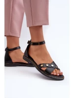 Zazoo 40378 Ploché Dámské Kožené Sandály Černé