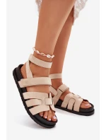 Eko Semišové Sandály Dámské S Třásněmi Béžové Valpera