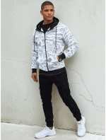 Pánská mikina na zip s kapucí bílá FashionStreet BX5749