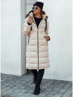Dámská prošívaná zimní bunda s kapucí MENSI béžová FashionStreet TY4585