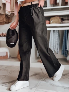 Dámské kalhoty s širokými nohavicemi MOBISKA black FashionStreet UY2621