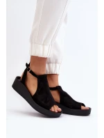 Zazoo 2914 Dámské sandály z semiše Černé Zazoo 2914 Dámské sandály z semiše Černé
