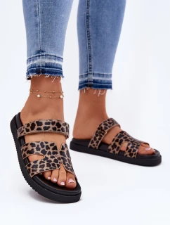 Dámské sandály na suchý zip Vinceza 17401 panterka