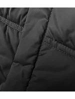 Černá volná dámská bunda s kapucí (8118) Černá volná dámská bunda s kapucí (8118)