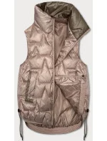 Perleťově růžová krátká dámská vesta se stahovacími boky S'West (B8358-51) Perleťově růžová krátká dámská vesta se stahovacími boky S'West (B8358-51)