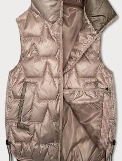 Perleťově růžová krátká dámská vesta se stahovacími boky S'West (B8358-51)