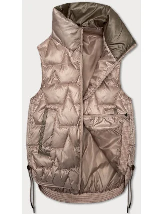 Perleťově růžová krátká dámská vesta se stahovacími boky S'West (B8358-51) Perleťově růžová krátká dámská vesta se stahovacími boky S'West (B8358-51)