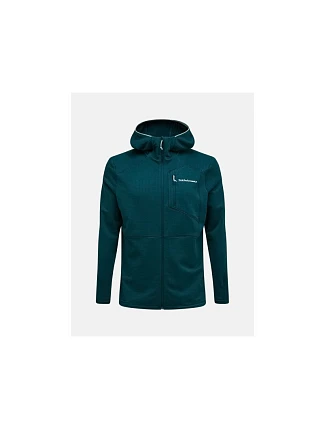 Pánská mikina PEAK PERFORMANCE M Trail Polartec Power Grid Zip Hood, zelená barva Pánská mikina PEAK PERFORMANCE M Trail Polartec Power Grid Zip Hood, zelená barva