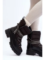 Dámské zimní boty s ozdobným šněrováním černé Rilana