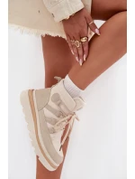 Dámské Botky Trapery Na Platformě Světle Béžové Liorae