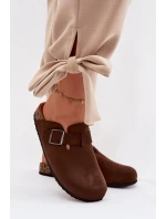 Dámské žabky Chodaki s přezkou Čokoládové Delirisse