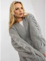 Dámský svetr LO SW LK 3001 kardigan.82P šedý Dámský svetr LO SW LK 3001 kardigan.82P šedý