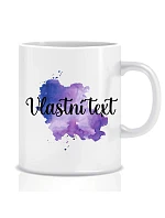 Personalizovaný klasický bílý keramický hrníček 300 ml s barevnou skvrnou