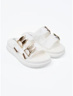 Originální dámské  nazouváky bílé platforma