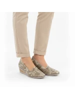 Dámské ažurové boty z hadí kůže na platformě béžovéPotocki SZ12306