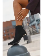 Zateplené dámské kotníkové boty na jehle z ekzem zamsz černé Brivelle Zateplené dámské kotníkové boty na jehle z ekzem zamsz černé Brivelle