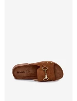 Semišové dámské pantofle Inblu TF0002KU Camel
