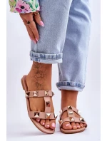 Dámské pantofle s velkými cvočky Nude Mercure Dámské pantofle s velkými cvočky Nude Mercure