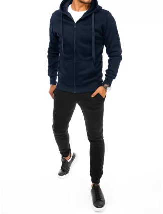 Pánské tmavě modré a černé tepláky FashionStreet AX0628